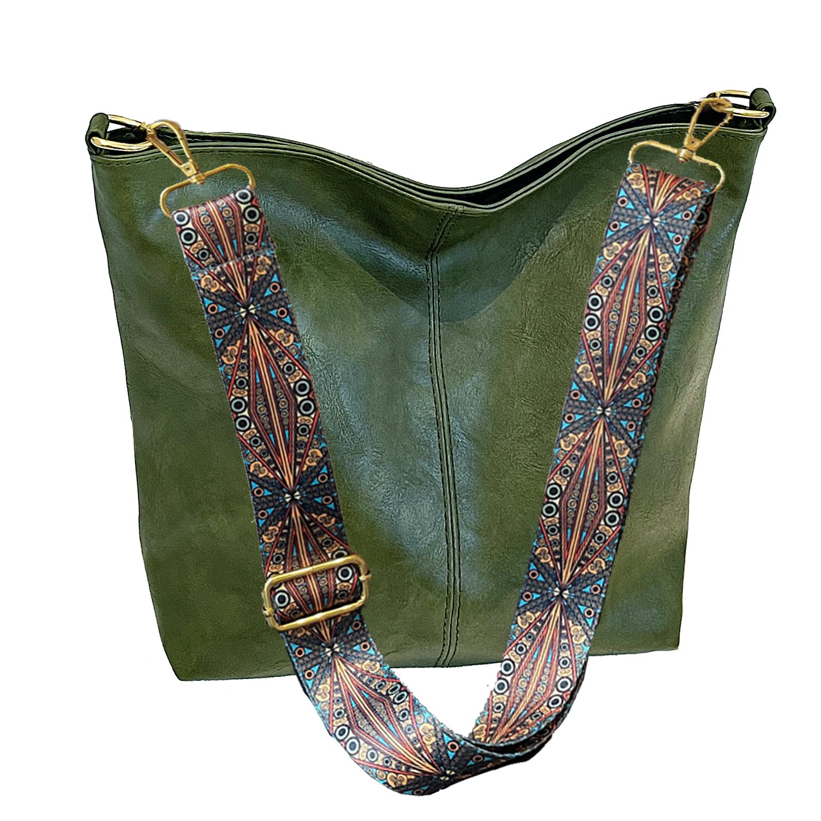 Photo 1 of *****MISSING HANDBAG***Huwzder Hobo Bags Vegan Leather Crossbody Bag Guitar Strap Shoulder Purses with Zipper Handbags for Women (Green)