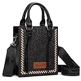 Wrangler Embossed Cross body Purse for Women Top Handle Handbags and Western Mini Tote