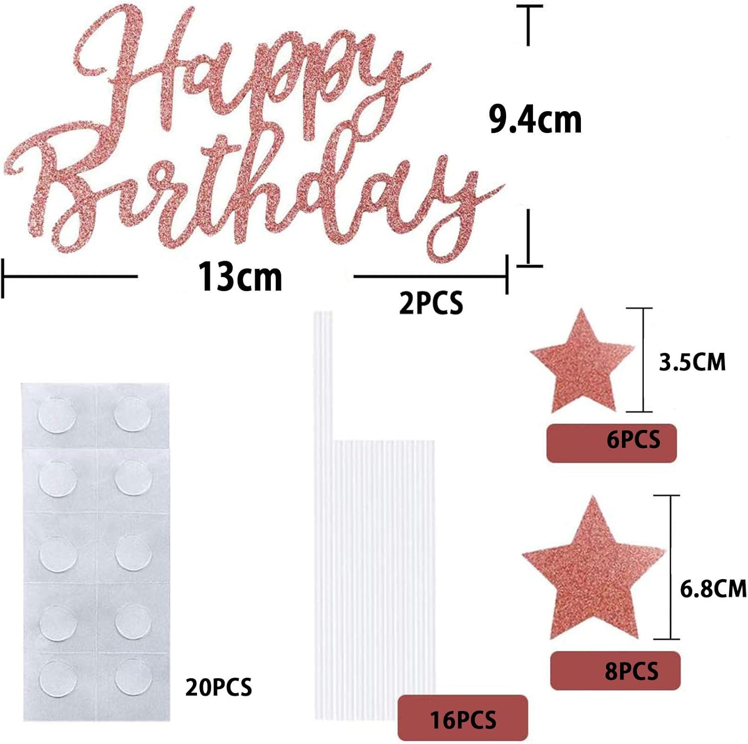 16 Pieces Happy Birthday Gateau Toppers Etoiles Gateau Topper Pour Decoration De Fete Danniversaire Joyeux Anniversaire Cake Cupcake Topper Dor Figurines Pour Gateaux Cuisine Et Maison Loclic Com