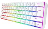 Snpurdiri 60% All-White Keyboard RGB Backlit UK Layout USB-C Cable