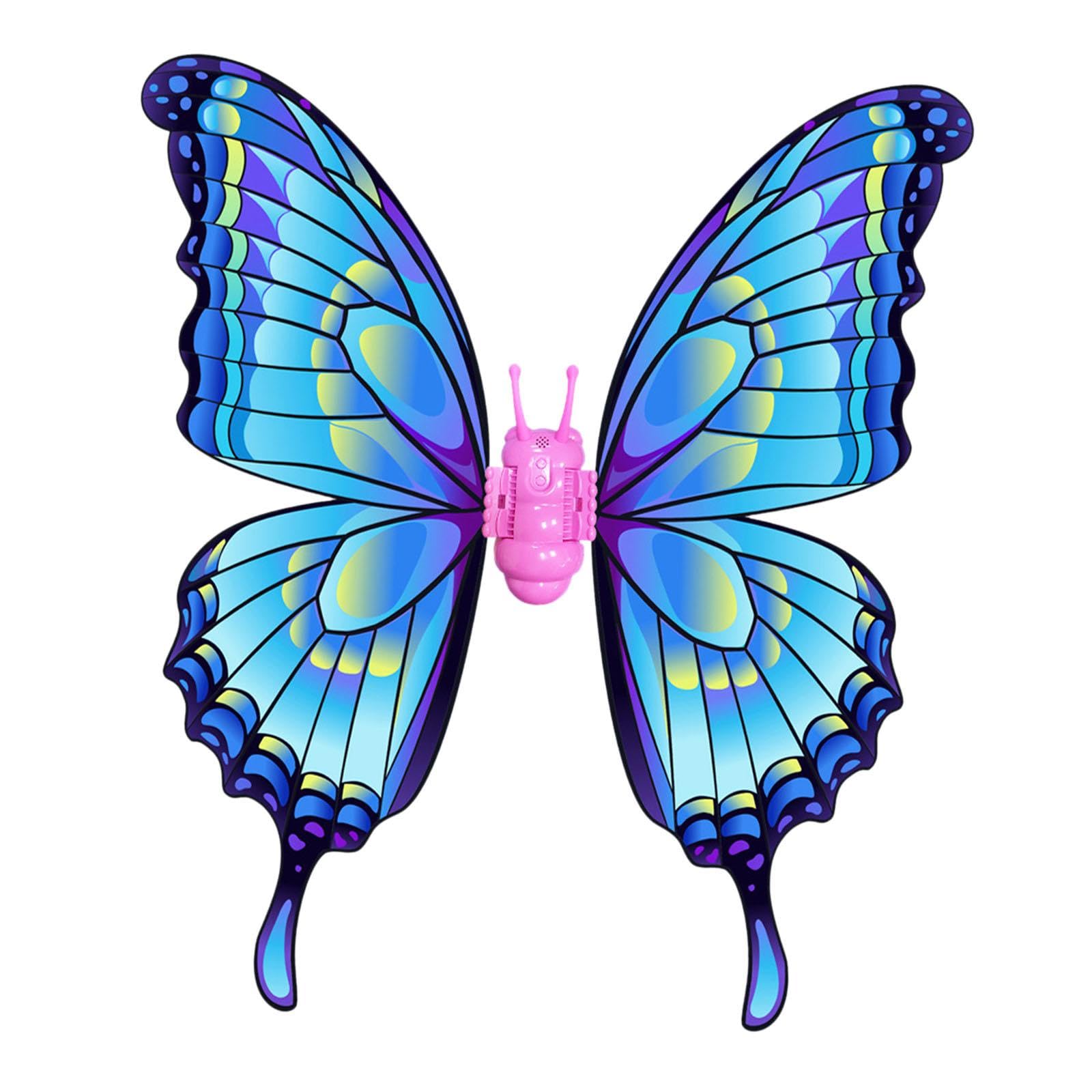 Baoblaze Easter Electric Fairy Wing Moving Butterfly Wing with Light,Light up Fairy Wing DIY Angel Wing for Home Inside Children, Blue
