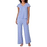 Tommy Bahama - Women's Pajama Set, Short Sleeve T Shirt with Cropped Pants for Sleep or Lounge