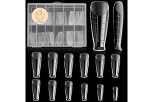 C12rtive 120Pcs Dual Nail Forms,T-Shape Extension Poly Nail Gel Nail Forms Full Cover Reusable Nail Molds 12 Sizes for Solid Nail Gel Glue Nail Art Design Salon&DIY