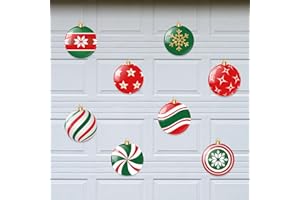 Whaline Christmas Garage Door Magnets Colorful Christmas Ball Magnet Decoration Holiday Refrigerator Stickers Car Door Decals for Indoor Outdoor Home Decor Xmas Party Supplies