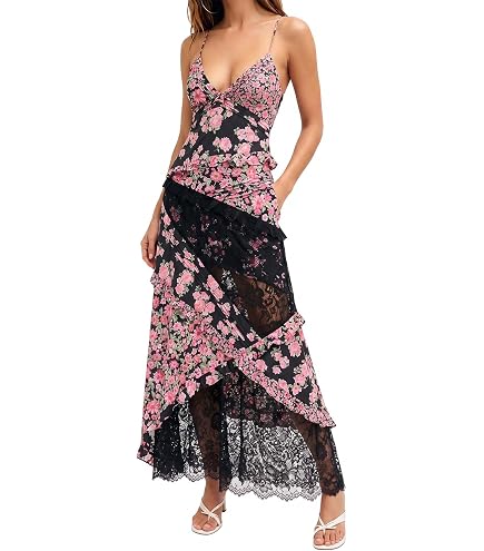 adernlia floral maxi dress dupe Dress, Boho Beach Long Sundress for Womens, Spaghetti Strap V Neck Long Sundresses for Women (Blue,Small) at Amazon Women's Clothing store inv-4 or special occasions Empire Waist Formal Dresses Size:US 0-2 / EU 32-34 / UK 4-6