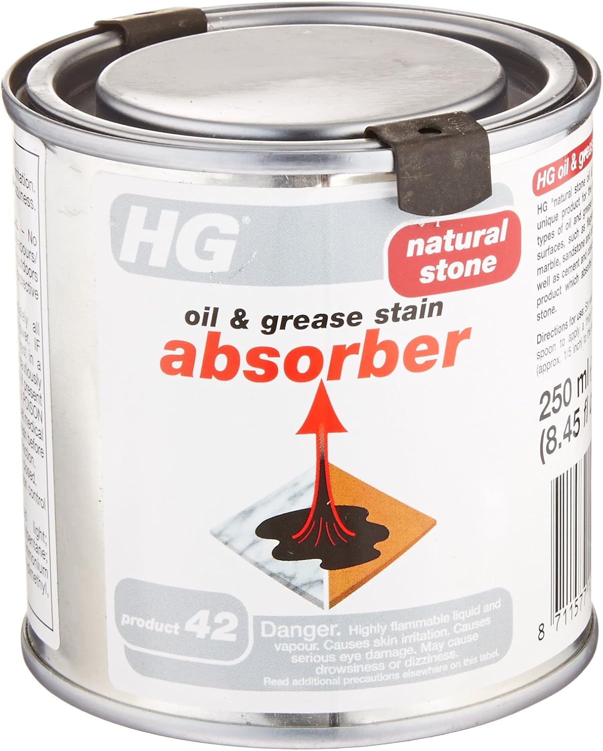 HG International 470030112 Natural Stone Oil and Grease Stain Absorber, Product 42, 8.45 Fluid