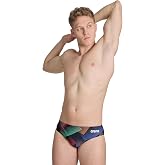 ARENA Men&rsquo;s Swim Brief Halftone Team Print MaxLife Athletic Swimwear Professional Training Swimsuit Sports Bathing Suit