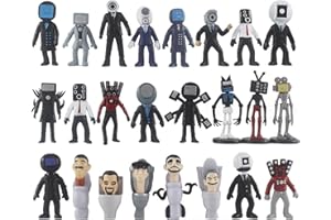 ZGWIUAK 24Pcs Skibidi -Toilet Action Figures Set, Cameraman Speakerman Action Figrue, Horror Cartoon Movies Character Figure for Birthday Party Cake Topper and Parties Decorations
