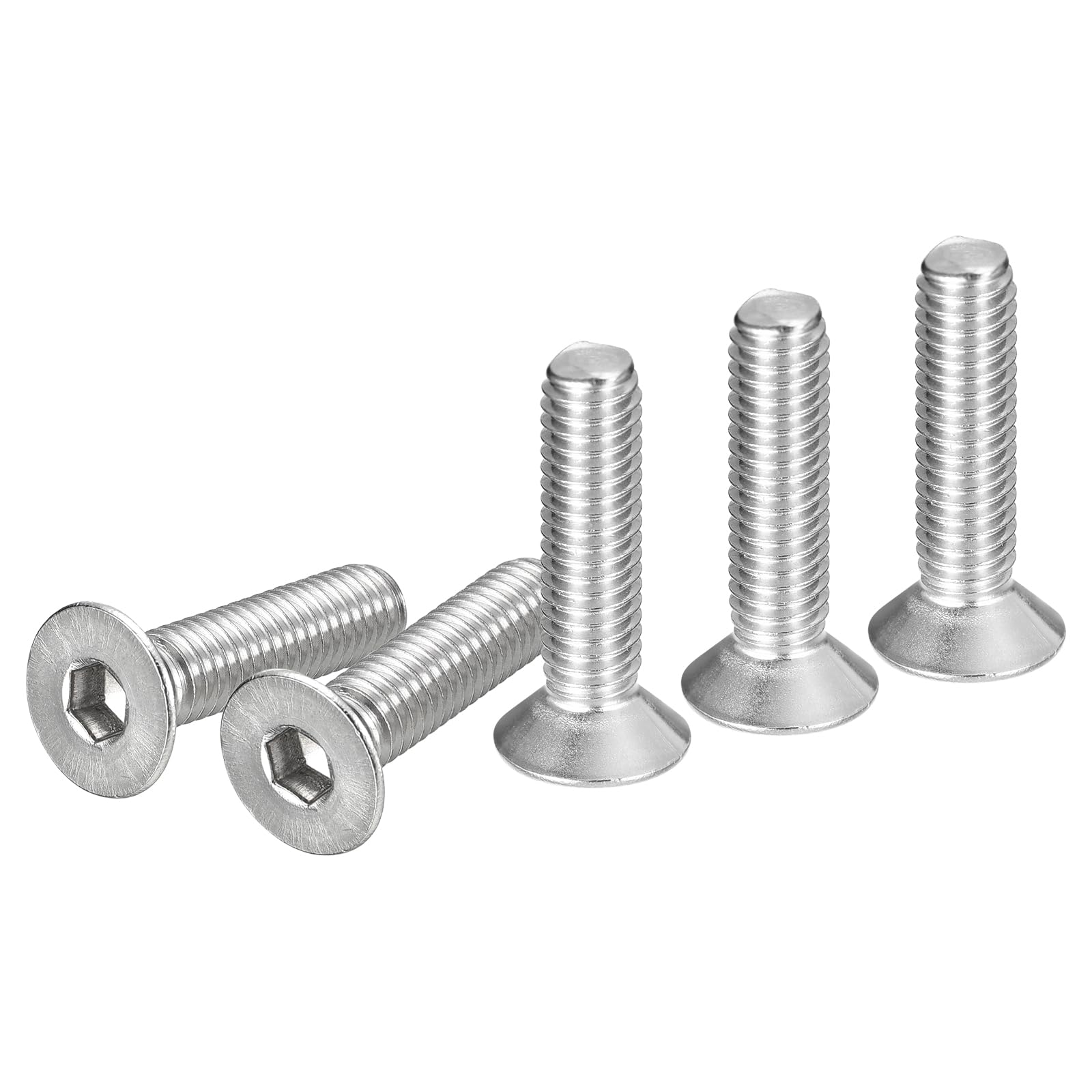 DTGN M6-1 x 25mm Flat Head Socket Cap Screws, 50 Pack 304 Stainless Steel Hex Socket Flat Head Screws, Full Thread, Countersunk Bolts — image 1