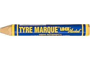 Markal 51421 Tyre Marque Tire Marking Crayon for Temporary Tire Marking, -20 to 130 Degree F Temperature, 1/2" Diameter, 4-5/8" Length, Yellow (Pack of 12)