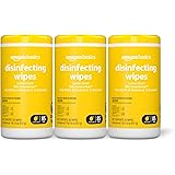 Amazon Basics Disinfecting Wipes, Lemon Scent, for Sanitizing, Cleaning & Deodorizing, 255 Count (3 Packs of 85)