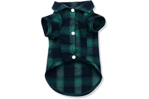 Koneseve Dog Shirt, Pet Plaid Clothes Shirt T-Shirt, Sweater Bottoming Shirt for Small Dog Cat Puppy Grid Adorable Wearing Stylish Cozy Halloween,Christmas Costumes (Green;S/Small)