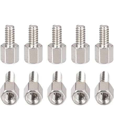 Uxcell #4-40 Brass Hex Nut Spacers - 6mm Female Thread Standoffs (100 Pack)