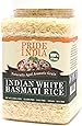 Pride Of India - Extra Long Indian Basmati Rice, Naturally Aged Aromatic Grain, 3.3 Pound (1.5 Kilo) Jar (2.2 Pound + 50% Extra Free = 3.3 Pounds Total)