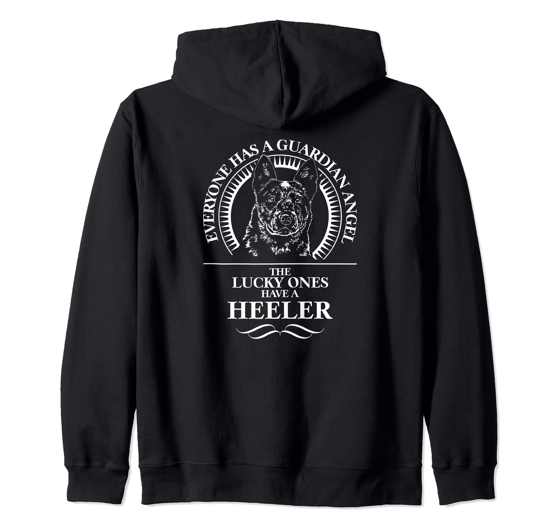 Proud Blue Heeler Guardian Angel dog mom dog saying Zip Hoodie