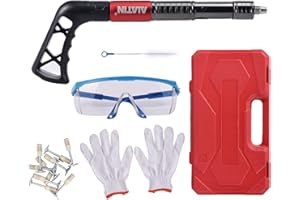 ALATIN Nail Gun Kit, 5-Speed Adjustable Manual Steel Nail Gun, Portable Wall Fastening Tool with 10pcs Nails, Ideal for Woodworking, Home Repairs & DIY Projects(red)