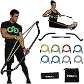 Gorilla Bow Travel All-in-ONE Strength Training Equipment, Portable Home Gym System, 100 Plus Quality Workouts for Travel, Home Gym & Outdoor Includes Workout Guide and Videos