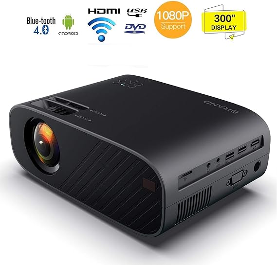 HD proyector de vídeo, proyector LED 1080p HDMI MAX 300