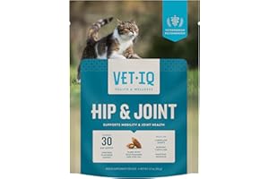 VetIQ Cat Hip & Joint Supplement, Chicken Flavored Cat Supplement with Glucosamine and Green Lipped Mussel for Mobility and Arthritis Support, 3.7oz