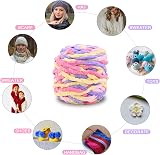 TSLBW Knitting Wool Yarn 4 x 100g Multi-Colored Soft Chunky Yarn view 3