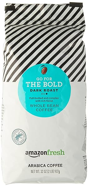 AMAZON FRESH, DARK ROAST, WHOLE BEAN COFFEE, 32 OZ