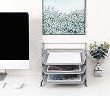 EasyPAG 3 Tier A4 Mesh In Tray Desk Tidy File Holder Silver view 6
