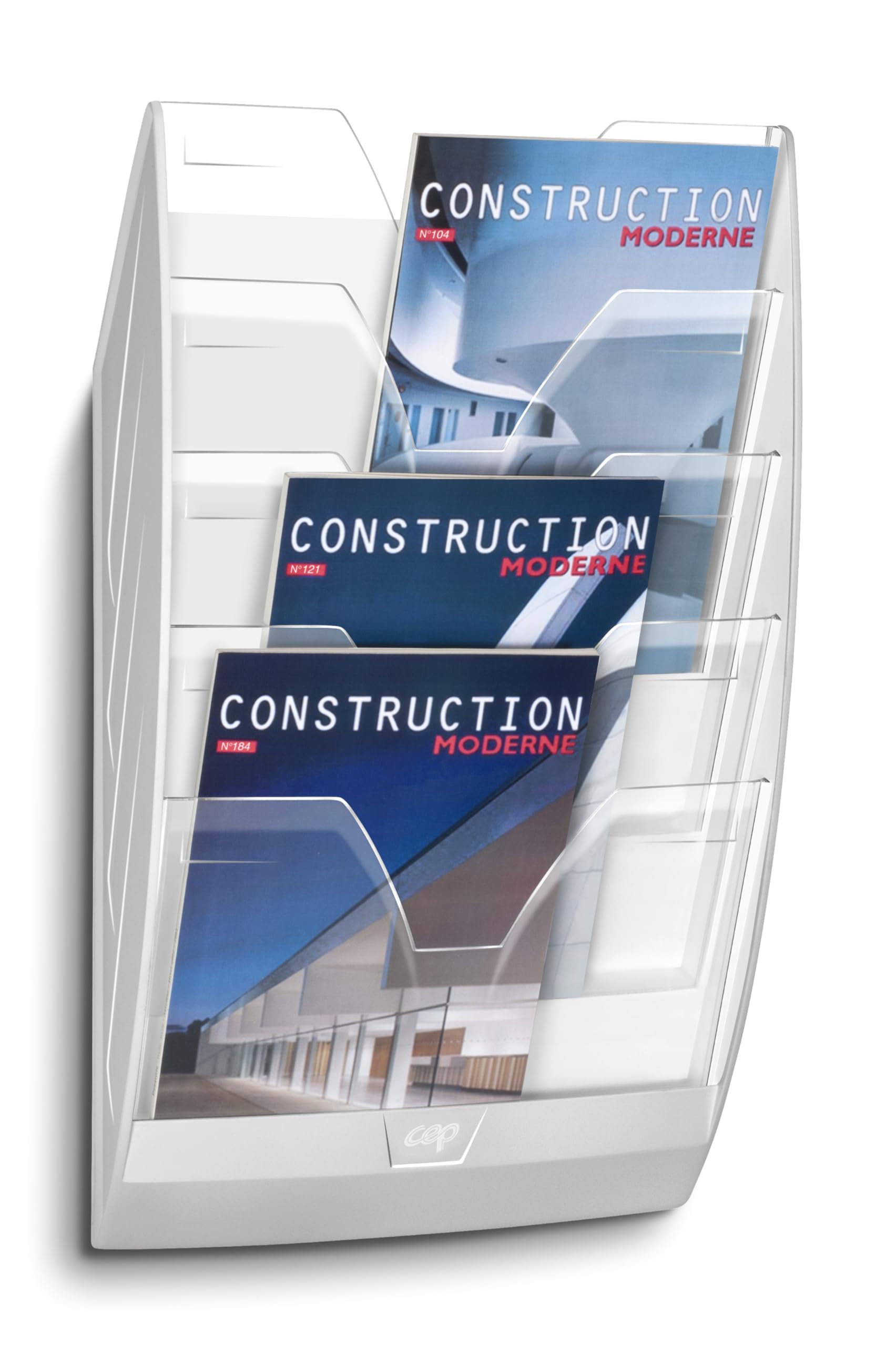 CEP 5 Compartments Wall File - White/Crystal