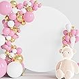 Wokceer White 5FT Round Arch Backdrop Cover, Polyester, for Wedding, Birthday Party & Ceremony Decor