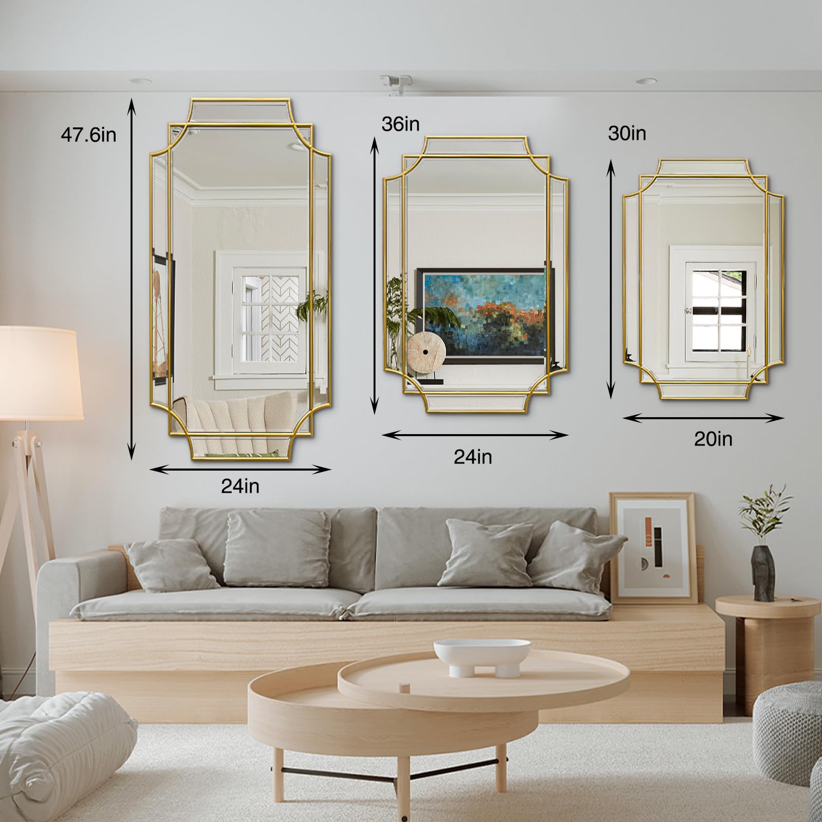 womilous Gold Bathroom Mirrors for Over Sink, 36