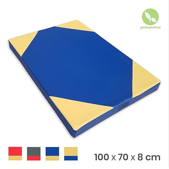 NiroSport Weichbodenmatte 100 x 70 x 8 cm Turnmatte Gymnastikmatte Fitnessmatte Sportmatte Trainingsmatte Bodenmatte Schutzma