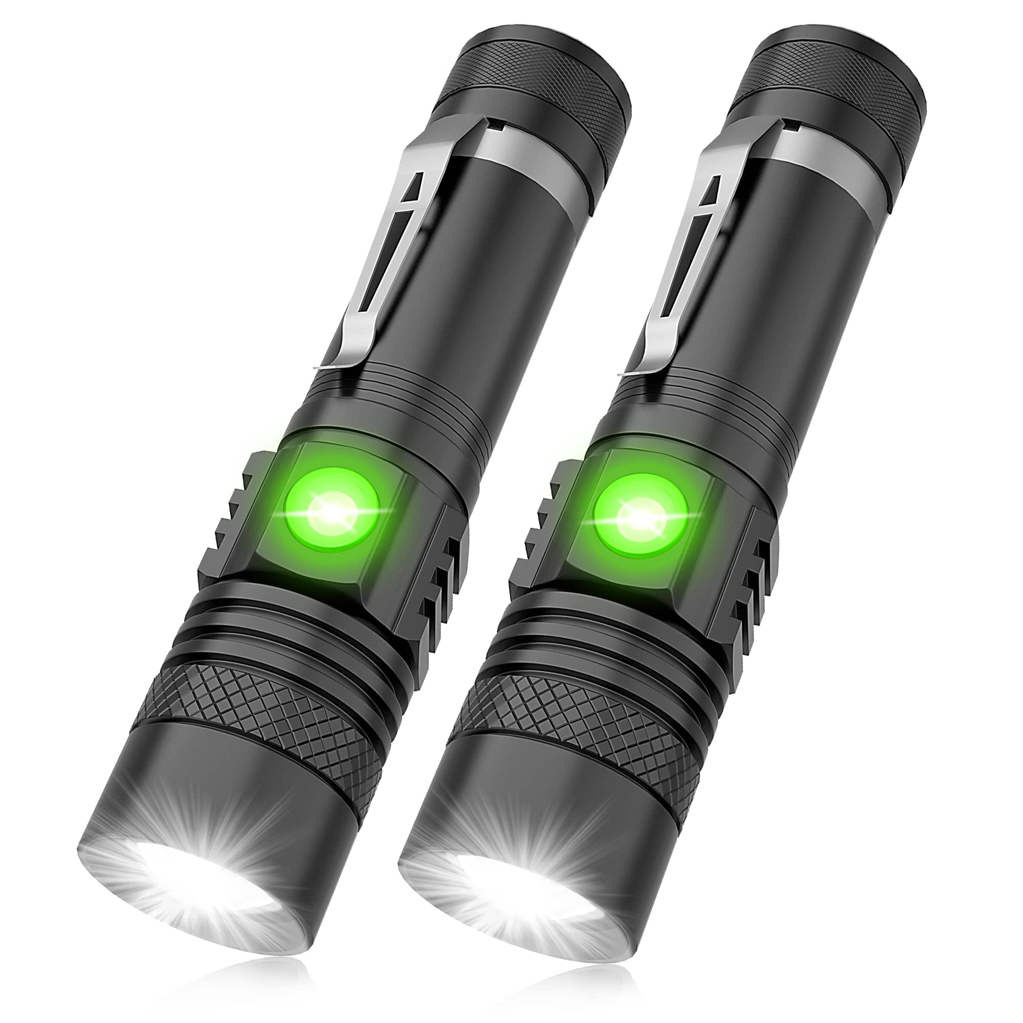 iToncs LED Torch Rechargeable, Torch Super Bright USB Rechargeable Torch Flashlight, Zoomable, Water Resistant, Small Pocket Torch for Camping Hiking