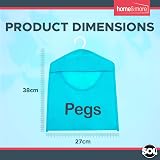 SOL 2pk Hanging Peg Bag 39x28cm Clothes Clip Holder with Hanger view 2