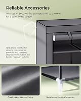 SONGMICS Canvas Wardrobe Grey 175x150x45 cm Clothes Storage Organiser view 8