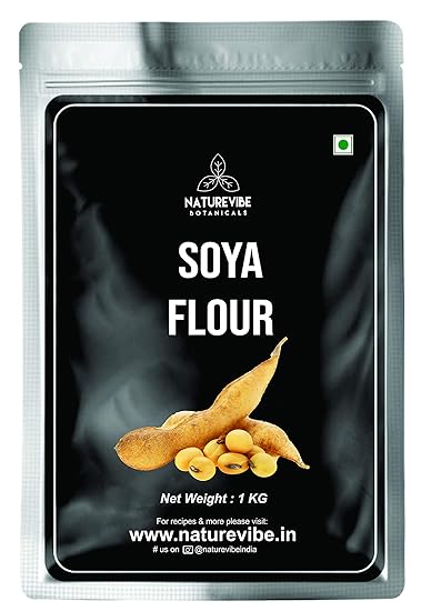 Naturevibe Botanicals Organic SOYA Flour, 1kg | Source of Protein and Iron