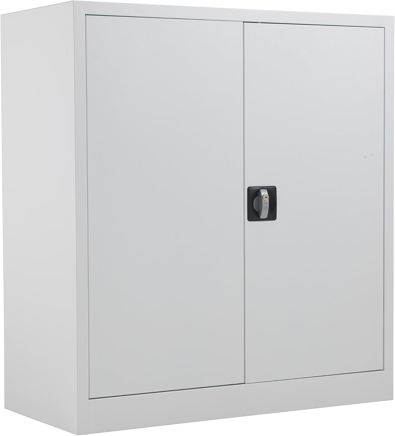Office Hippo Steel Storage Cabinet, Lockable Cabinet, Double Door Metal Storage Cabinet With 2 Height Adjustable Shelves