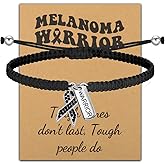 CHOORO Melanoma Cancer Awareness Gift Black Ribbon Adjustable Bracelet Skin Cancer Survivor Encouragement Gift