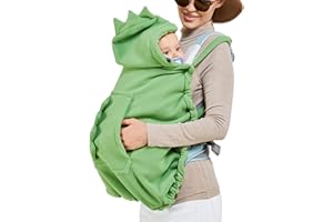 SHSYUE Baby Carrier Cover Stroller Cover,Newborn Hooded Stretchy Cloak,Soft Kangaroo Hoodie for Mom Baby,Suit for All Seasons (Green)