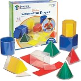 Learning Resources Folding Geometric Shapes | Folding Geometry Set, Geometric Solids, 3D Shapes for Teaching, Kids Math Manipulatives, Classroom Solid Shape Learning Sets