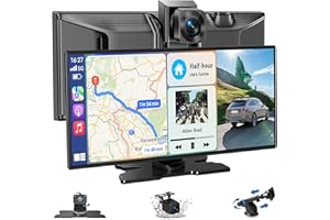 Largest 11.5" Wireless Carplay & Android Auto Screen with Dashcam/Rear Camera, Compatible with A-pple CarPlay, Bluetooth, FM,