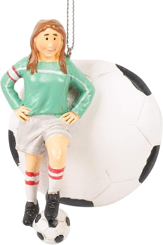 girl soccer player ornament