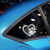 Murimt 2Pcs Car Bling Stickers and Decals for Women Rhinestone Stickers Heart with Dog Paw Bling Car Accessories Mobile Phones Tablets Computers Notepads Water Cups Stickers Decals and Decorations