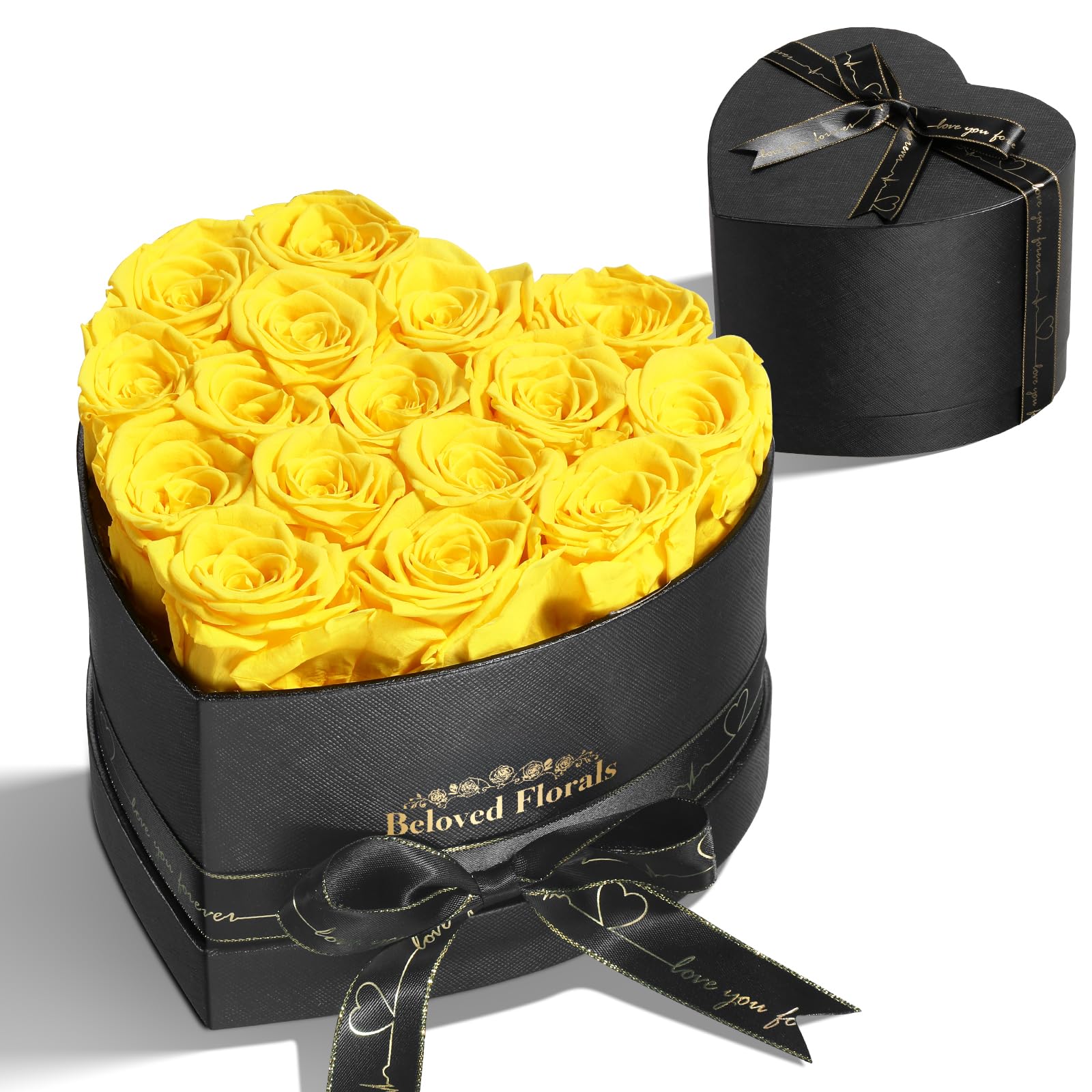Auoasl 16 Preserved Flowers Rose Birthday Gifts for Women Her Mom Wife Girlfriend Grandma on Valentines Mothers Day Christmas Anniversary Romantic(Yellow)
