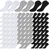 Newcotte 50 Pairs No Show Socks Bulk Size 6-9 Women Men Low Cut Ankle Non Slip Invisible Short Casual Athletic Socks