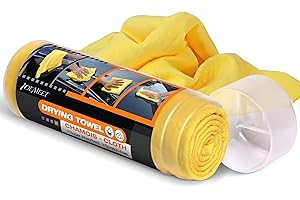Idemeet Premium Shammy Towel for Car, Super Absorbent 26""x17"" Large Car Drying Towel, Reusable Soft Car Wash Cloth, Chamois Cloth for Car, Dust Remove, No Scratch/Spot/Streak, Yellow