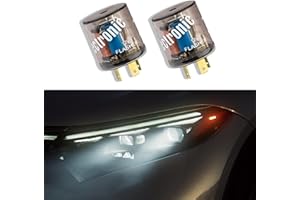 Lecctso 2 PCS 12V 3 Pin Electronic LED Flasher Relay LED Turn Signal Light Two Prong Round Heavy Duty 20 Amps Compatible Automobile Motorcycle Bike Fix Turn Signal Incandescent Bulbs Fast Flash