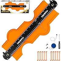 DODOWIN Connectable Contour Gauge 10+5 Inch, Profile Gauge for Tile Cutter Flooring Measuring Woodworking Carpenter Tools, Un