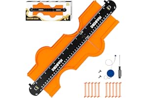 DODOWIN Connectable Contour Gauge 10+5 Inch, Profile Gauge for Tile Cutter Flooring Measuring Woodworking Carpenter Tools, Un