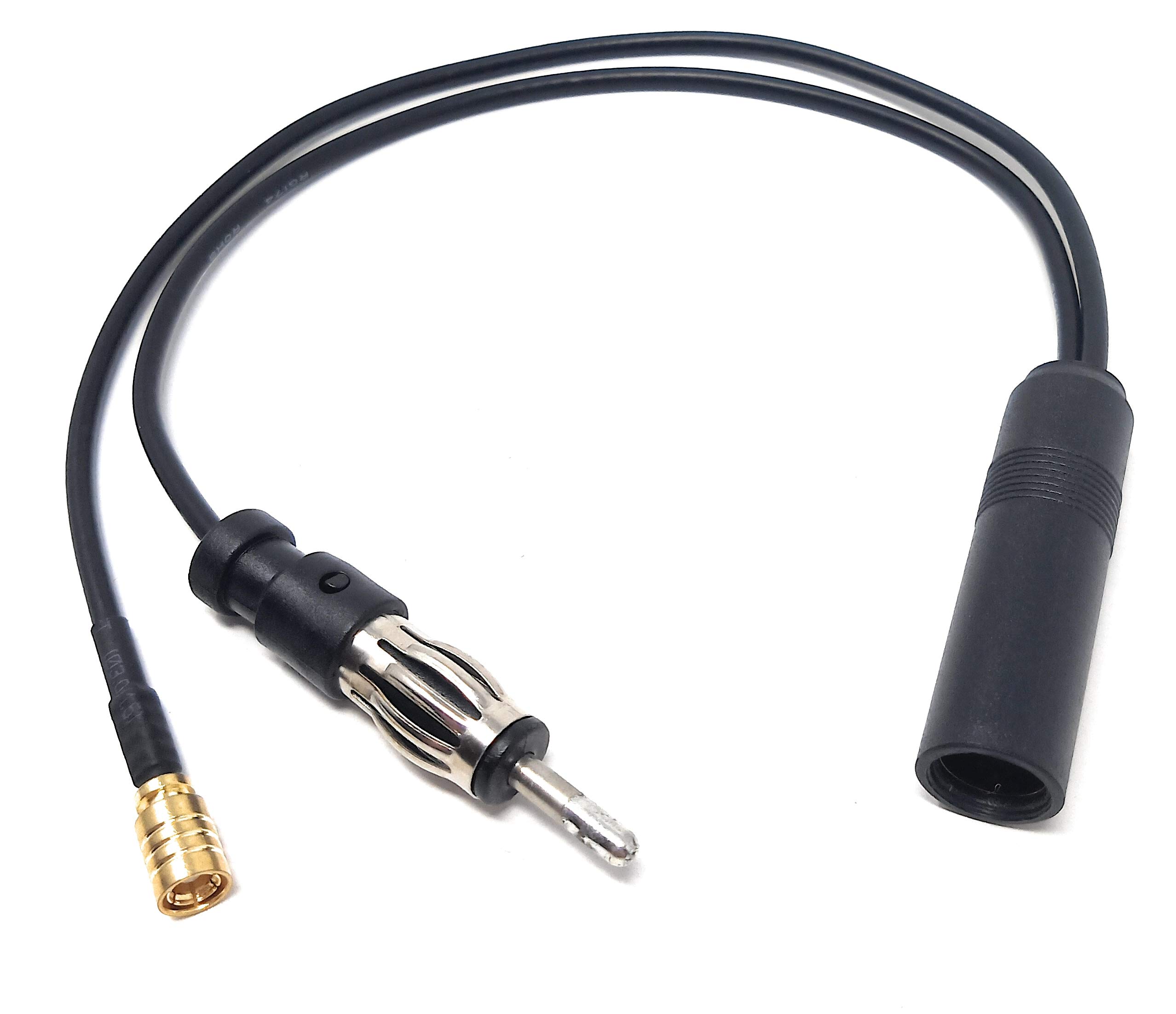 System-S DAB DAB+ Antenna Splitter AM/FM and DAB Converter DIN Female to DIN Male and SMB Male