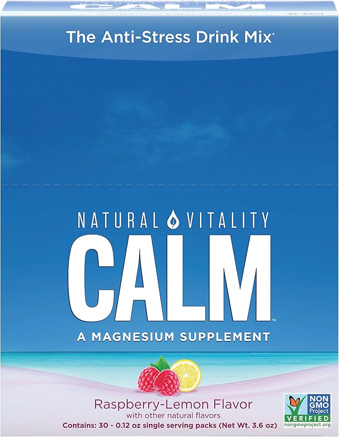 Amazon Com Natural Vitality Natural Calm Anti Stress Drink 30 Count Raspberry Lemon Flavor Health Personal Care