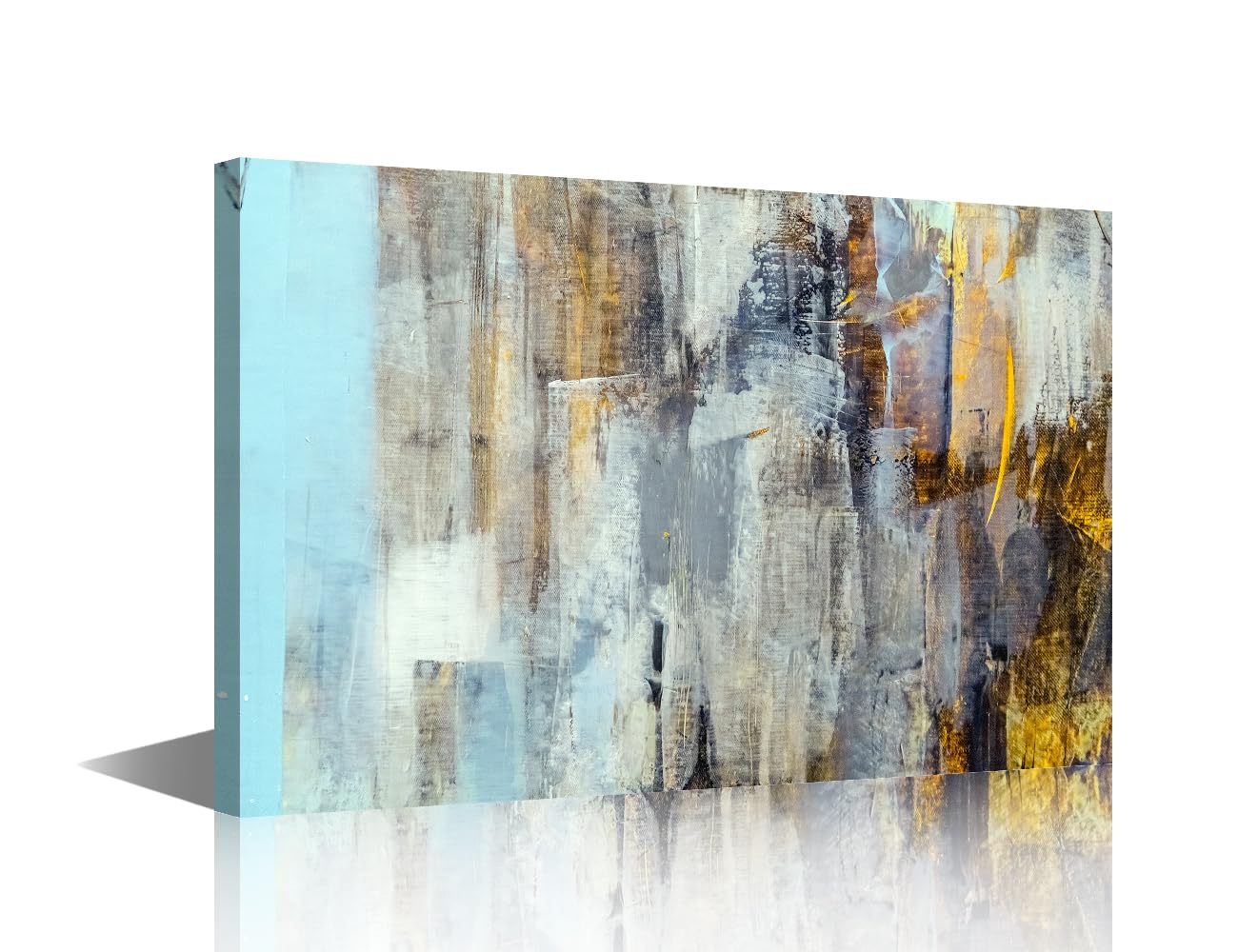Abstract Canvas Wall Art Painted Canvas Fragment Texture Abstract Painting Colors Backgrounds Modern Artwork Decor for Living Room Bedroom Kitchen Framed Paintings to Hang on Walls 16x24in — image 1